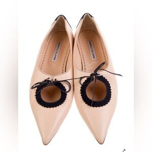 Manolo Blahnik Leather Ballet Flats